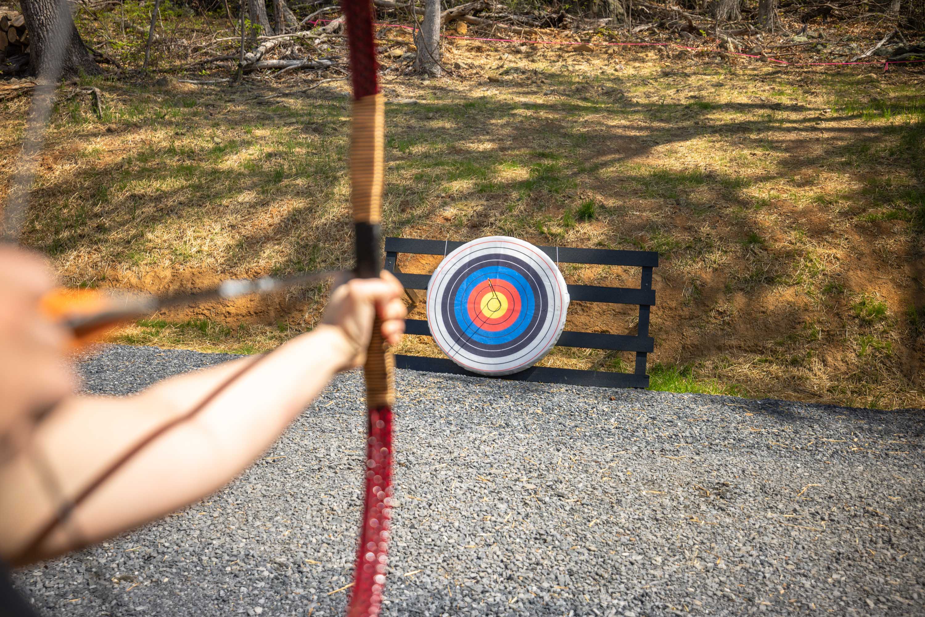 <span  class="uc_style_uc_tiles_grid_image_elementor_uc_items_attribute_title" style="color:#ffffff;">Archery Practice with Handmade Kainokai Traditional Recurve Longbow, 4ft Foam Target, and 12 Practice Arrows - Mount Snow Yurt</span>