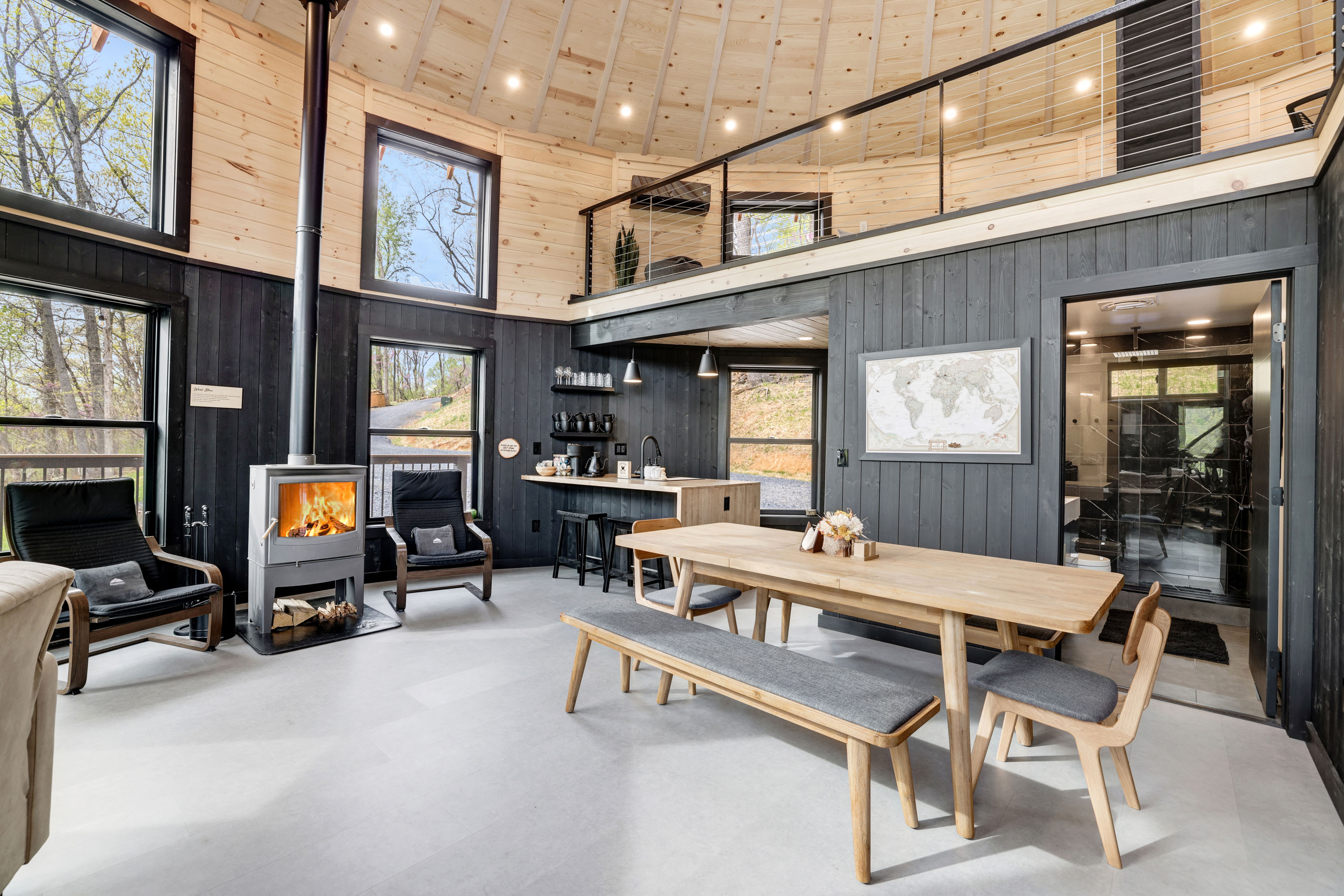 <span  class="uc_style_uc_tiles_grid_image_elementor_uc_items_attribute_title" style="color:#ffffff;">Wood Stove, Lounger Chairs, Dining Table for 8, Pin World Map, Panoramic Windows - Mount Snow Yurt</span>